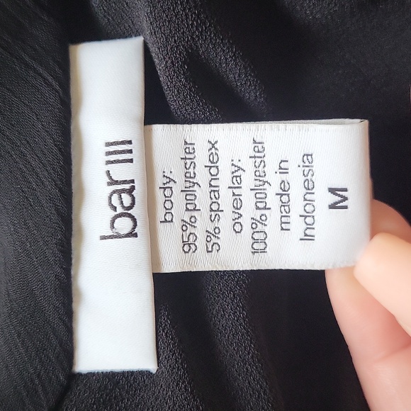 Bar III Black V-Neck Jumpsuit with Tapered Fit - Picture 7 of 11